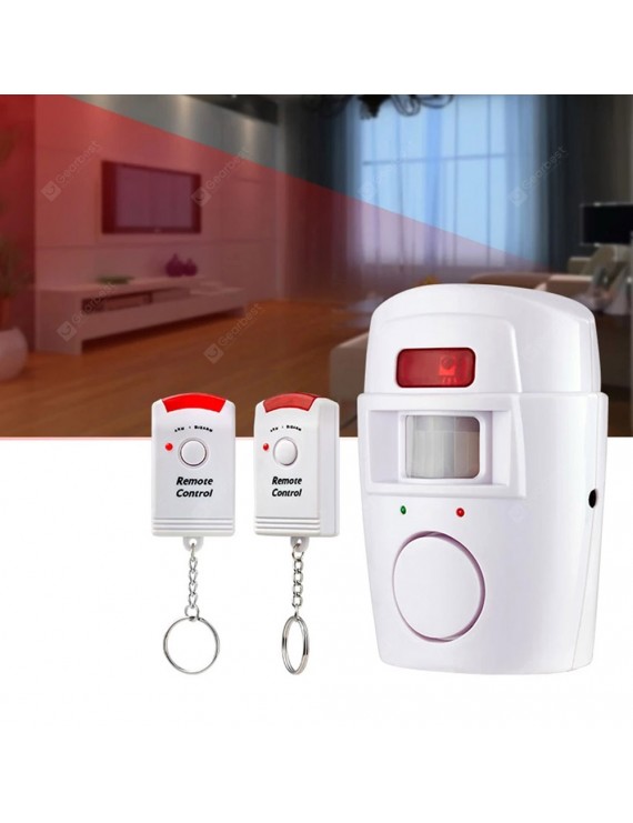 Alarm Systems - 2 Remote Controller Wireless Home Security PIR Alert Infrared Sensor Alarm System Anti-Theft Motion Detector Alarm 105DB Siren