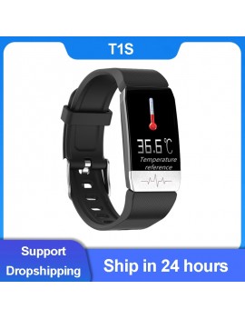 T1S Smart Horloge Band Met Temperatuur Meten Ecg Hartslag Bloeddrukmeter Weersverwachting Drinken Herinneren Polsband