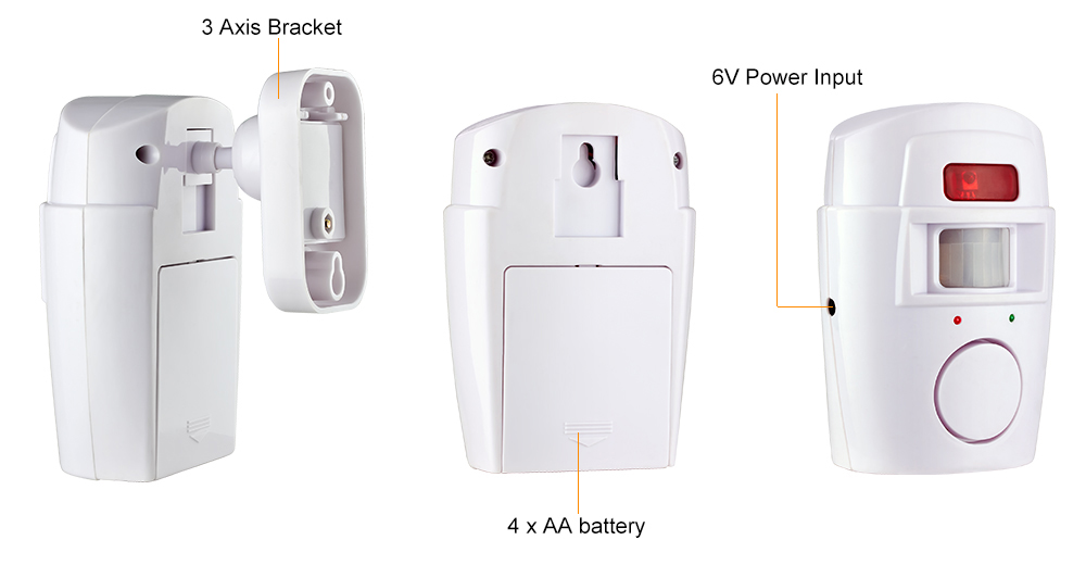 Wireless Home Security Sensor Alarm - White