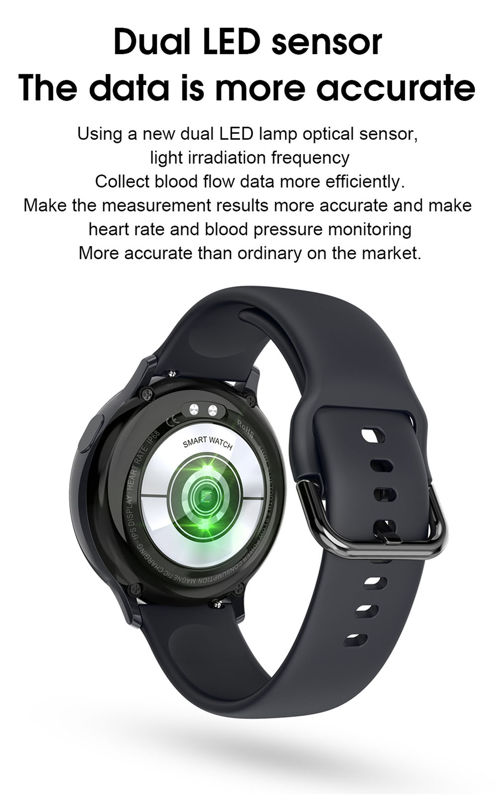 S30 Smart Watch - Black Silicone Band