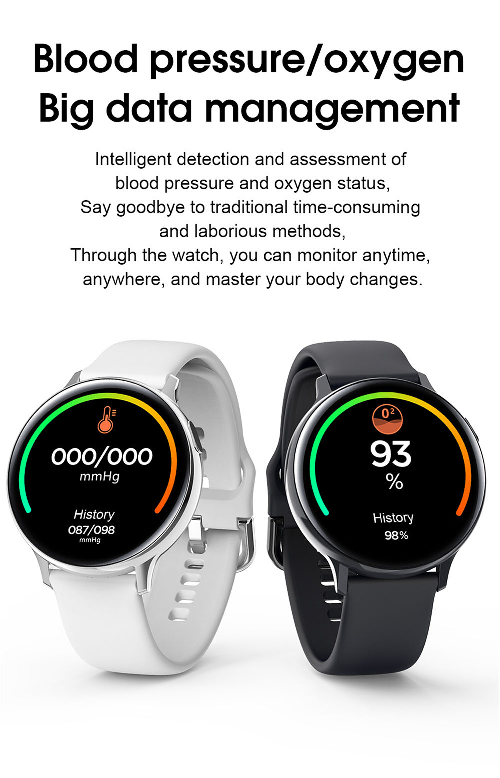 S30 Smart Watch - Black Silicone Band